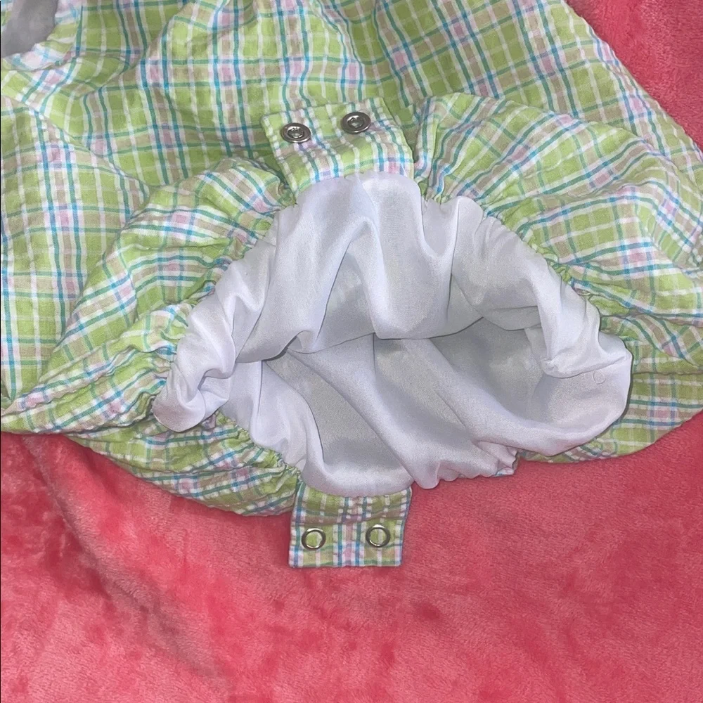 Plaid Ruffled Kids Romper